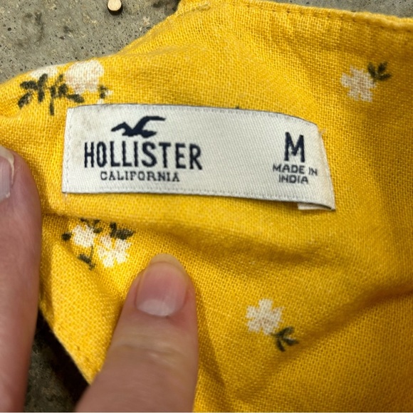 Hollister Yellow Floral Dress Women’s Size Medium EUC TieBack Sundress - Picture 3 of 9